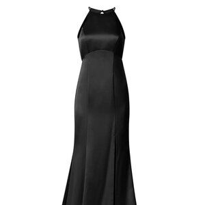 Amsale Imani Black Fluid Satin Size 10 NWT